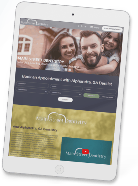 SetMySite Reviews - Dental website maintenance example on tablet