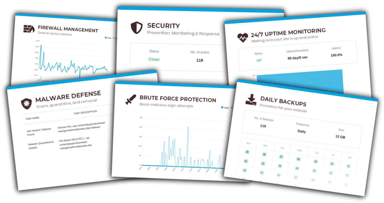 Website reporting from WordPress Security Service