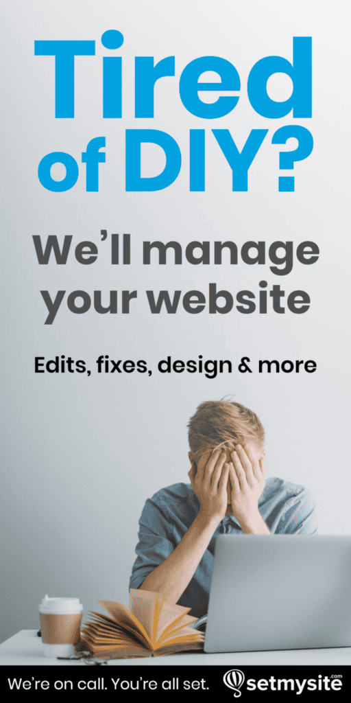 Website owner struggling without website management services getting frustrated with issues, edits, fixes, and website design.