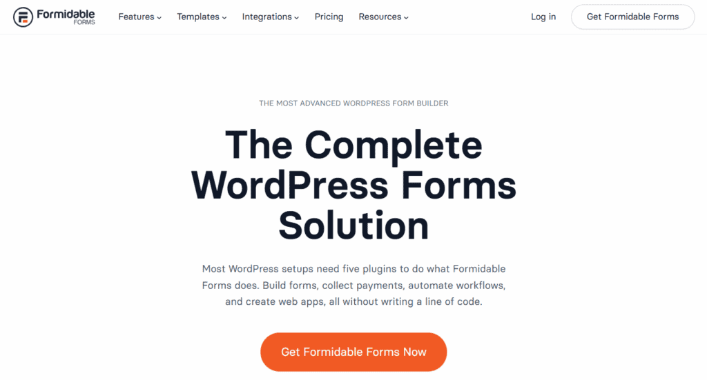 formidable forms homepage